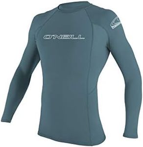 O'Neill Men's Basic Skins 50+ Long Sleeve Rash Guard, Dusty Blue, L