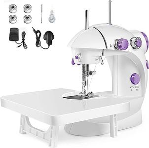 Mini Sewing Machine for Beginner, Dual Speed Portable Electric Sewing Machine with Extension Table, Light, Sewing Kit for Household, Travel Automatic Sewing Machine