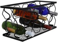 Sunnydaze Small Countertop Wine Rack - Metal Folding Wine Stand for The Kitchen or Bar - Black - 17.25" W