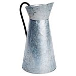 Rustic-Style Galvanized Pitcher Vase with Handle, Metal Watering Can for Farmhouse-Style Home Decor, Table Centerpieces, Decorative Flowers Arrangements (12 in)