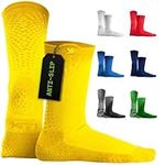 LUX Anti Slip Sport Grip Socks GripArray™ (Patented) Non-Slip Grips Technology, Yellow, One Size