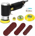 NuoDunco 1/2/3 Inch Mini Orbital Sander 21pc/Set Dual Action Random Orbit Sander Polishing Kit, High Speed Hand-held Air Powered Sander Polisher Machine with 1'' 2'' 3'' Backing Pad and Sandpapers