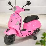 NOVASHOT Vespa 12v Battery Operated Rechargeable Ride On Scooter with Foot Accelerator for Kids, 2 to 6 Years, (Pink)
