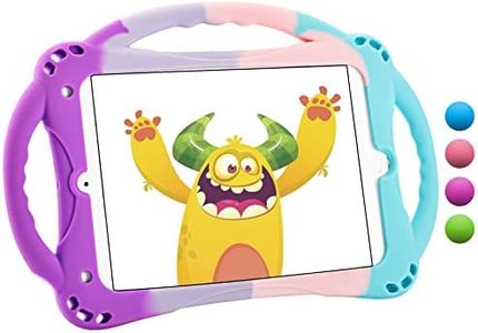 TopEsct Custodia per iPad Mini, per bambini, antiurto, con maniglia e supporto, per iPad Mini, Mini 2, Mini 3, Mini 4 e Mini 5 (modello 2019) (viola e turchese)