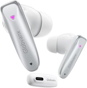 Globvanx V2 True Wireless Gaming Earbuds 20ms Low Latency with 2.4Ghz Dongle, Bluetooth 5.4, IPX5 Bluetooth Headphones in-Ear Earbuds with Noise Cancelling Mic for VR, PC, PS5, PS4, Switch
