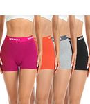 wirarpa Women's Boxer Briefs Cotton Boy Shorts Underwear 3" Inseam Shorts 4 Pack Multicolor Large