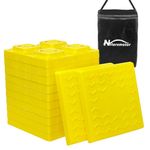 Nstarsmotor RV Leveling Blocks, Heavy Duty Camper Leveling Blocks with Carrying Bag, Interlocking Design for Single and Dual Wheels (12 Pack), Customizable Height, 8.6" x 8.6" x 1.5" - Yellow