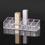 Krab Multi Slots Clear Acrylic Lipstick Holder Display Stand Cosmetic Organizer Makeup Case(12 slot)