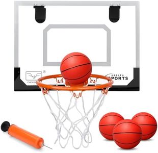 Mini Basketball Hoop for Kid Toddler Adult Toy, Over The Door Basketball Hoop with 4 Red Rubber Balls, Space Saving, Office Door Wall Pool Bedroom Sport Party Favors for Boy Girl Age 3+ 4 5 6 7 8