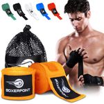 BOXERPOINT 180" Ringside Boxing Wraps for Men and Women | Boxing Hand Wraps for Boxing Gloves Men, Women, Muay Thai, Kickboxing, MMA - Professional Handwraps Breathable Boxing Glove Wraps | Orange