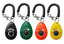 HoAoOo Pet Training Clicker with Wrist Strap - Dog Training Clickers 4 Colors (Black Green Orange Yellow)