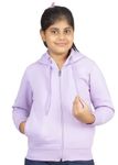 ADBUCKS Rich Cotton Full Sleeves Zipper Sweatshirt for Girls and Boys Jacket with Hoodies (in, Age, 15 Years, 16 Years, Lavender)