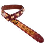Walker & Williams LC-17 100% Hand Made Leather Guitar Strap with Hand Tooled Eagle
