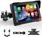 LAMTTO Carplay and Android Wireless Auto for Motorcycle, 7 Inch Portable Motorcycle GPS Screen, IP67 Waterproof Touch Screen, Bluetooth GPS Navigation Siri/G00gle Assistant