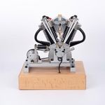 Aetheria Mini V2 Engine for Motorcycle, V-Twin 4-Stroke Engine - Educational Science Hoglet, Adults - RTR/Silver