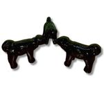 Vastu and Feng Shui Clay Dog Puppy Toy Doggie Statue for Wealth and Good Luck for Home Office Decorative Gift Showpiece (Black, Standard) - 3 Pieces