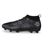 Nivia Pro Carbonite 7.0 Football Studs for Men, 3D-Embossed Synthetic Leather Upper, TPU Sole with Square Studs, Die-Cut Soft EVA Sockliner, Black, UK09