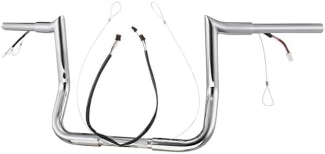 Pre-wired 10" Handlebars 1.25" Fat Ape Hangers for Harley 2014-2023 Street Glide/Electra Glide/Ultra Limited Prewired CAN-Bus Wire and Guiding Line Meathook Monkey Bar, Chrome