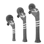 Scott Edward Golf Club Head Covers for Woods and Driver Set of 3 Cutest Pom Pom Fit Over Well Driver Wood(460cc) Fairway Wood and Hybrid(UT) The Perfect Change for Golf Bag