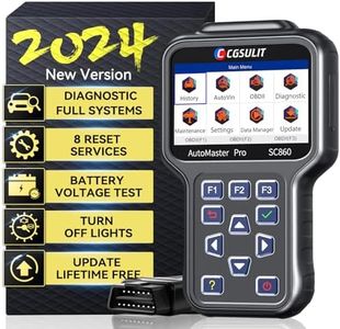 CGSULIT All System OBD2 Scanner, SC860 Code Reader with 8 Services, ABS Bleeding/EPB/Oil/SAS/D-P-F/TPS Reset, Battery Registration, Injector Coding, Car Scanner Diagnostic for All Cars, Free Update