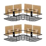 Xentrum [ Pack of 2 Multi-Purpose Corner Shelf for Bathroom and Kitchen | Self-Adhesive Bathroom Shelf | Space-Saving Corner Shelf for Kitchen | Washroom Organizer and Bathroom Shelf for Wall