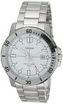 Casio Classic Silver-Tone Stainless Steel Band Date Indicator Watch (Model: MTP-VD01D-7EV), Silver-Tone