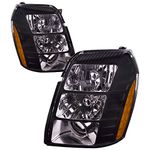 HEADLIGHTSDEPOT Black Housing HID Headlights Compatible with Cadillac Escalade ESV EXT 2007-2014 Includes Left Driver and Right Passenger Side Headlamps