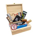 Rolling Supreme T3 Size Solid Pine Rolling Box Complete with Premium Smokers Accessories - Gift Set by SMO-King