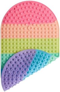 Joiyota Baby Bath Mat Non Slip, Silicone Bathtub Mat Non Slip Kids with 27 x 15 Inches, Baby & Toddler Bath Mat for Tub with Push Pop Bubbles, Machine Washable Non Slip Shower Mat, Colourful Oval