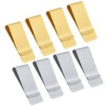 QH-Shop Metal Money Clip Slim Minimalist Wallet Cash Bills Clips Credit Card Clamp Letter Document Holder for Men and Women, 8Pcs Gold and Silver