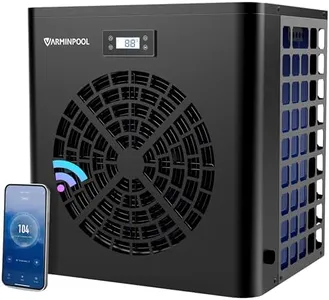 VARMINPOOL Above Ground Pool 16000 BTU Swimming Pool Heater for Pools up to 5400 Gallons, Smart Inverter Pool Heat Pump, WiFi Control Electirc Pool Heater, Titanium Heat Exchanger, 110V