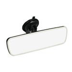 Goolsky Rear View Mirror Suction Cup Rearview Mirror Wide Angle Rear View Mirror for Cars Vehicles SUVs Trucks (Beige border)