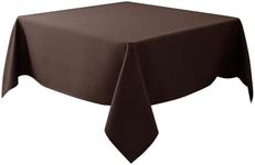 Biscaynebay Textured Fabric Tablecloth 70 X 70 Inches Square, Brown Water Resistant Tablecloths for Dining, Kitchen, Wedding and Parties etc. Machine Washable