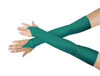 lucky baby store Girls' Boys' Adults' Halloween Makeup Fingerless Over Elbow Cosplay Costume Gloves (Turquoise)