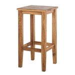 Dantawood Wooden Long Bar High Stool for Home | Kitchen Stool | Acacia Wood, Natural Brown Teak Finish- 24-Inch