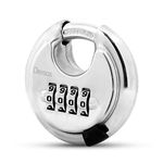 DAYGOS 4 Digit Combination Disc Padlock with Hardened Steel Keyless Heavy Duty Combo Lock for Sheds,Fence,Storage Unit,Trailer,Moving Cube(3/8-in Shackle)