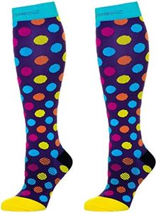 CompressionZ 20-30 mmHg Compression Socks Men & Women - Knee High Support Stockings (Urban Dots, Large)