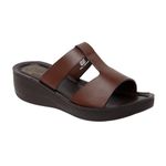 BELLA by Labella Women Fashion Platform Slip-On Brown Sandal | Durable | Stylish | Comfortable | Slip-Resistant | Lightweight and Breathable | 8 UK