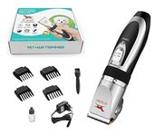 Petology Pet Hair Trimmer Dogs & Cats Grooming Machine Wireless Rechargeable (Silver Trimmer)