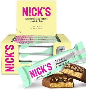 NICKS Barres protéinées à faible teneur en glucides, Noisette - 15 g de protéines - 209 calories - céto - low carb - Nougat au chocolat - Sans sucre ajouté - Sans gluten (12 keto protein bars x 50 g)