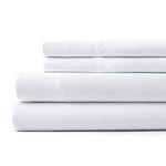 COMFLIVE Bamboo Sheets King Size Bed Sheet Set - 100% Viscose from Bamboo 4 Piece Silky Sheets - Breathable Cooling Sheets for Hot Sleepers - Soft King Size Sheets with 16" Deep Pocket, White