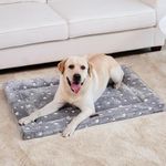 Western Home Dog Beds for Small, Medium, Large Dogs, Dog Crate Pad Mat with Soft Warm Plush, Anti-Slip Washable Thin Kennel Pad Mattress for Pets Sleeping