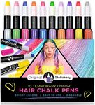 Original Stationery 10-Piece Hair Chalk Set, Temporary Hair Color Pens, Ideal for Face Painting, Vibrant Metallic Markers, Washable Hair Chalk for Girls, Fun Holiday, Christmas and Thanksgiving Gift