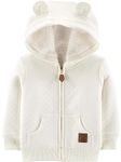 Simple Joys by Carter's Baby Neutral Hooded Sweater Jacket with Sherpa Lining, Oatmeal, 0-3 Months