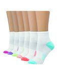 Hanes womens Women's 6-pair Lightweight Breathable Ventilation Ankle Socks, White Assorted, 5-9