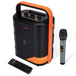 JYX Karaoke Machine with Wireless Microphone, Rechargeable PA System for Adults, Portable Bluetooth Microphone Karaoke Speaker with Remote Control, FM Radio, REC, Supports TWS, AUX in, TF Card, USB for Party