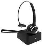 RAOPINGX Headsets with Microphone Bluetooth Headset with Noise Cancelling Microphone Skype Headset with Charging Dock for Home Office Truck Driver Business Call Center Computer Phone