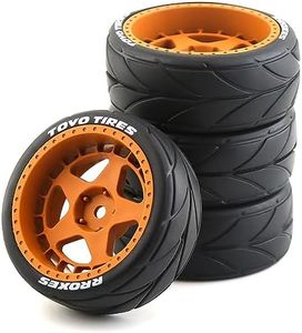 Lifehead 65mm On Road Rubber Tires& Wheels Rims 12mm Hex Hub for HPI Ken Block's Tamiya XV01 TT01 TT02B Kyosho FAZER MK2 Lc Racing PTG HSP RGT RC 3RACING D5 1/10 RC Rally Car