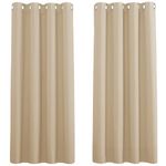 PONY DANCE Thermal Curtains for Living Room - Biscotti Beige Thick Blackout Curtains Eyelet Room Darkening for Farmhouse Greenhouse Loft Decoration, 46 x 45 Inch Drop, 2 Panels