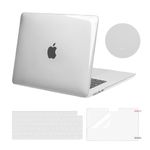 MOSISO Compatible with MacBook Air 15 inch Case 2024 2023 M3 M2, Hard Cover Compatible for MacBook Air Case 15 inch A3114 A2941 Chip Touch ID &Keyboard Skin&Screen Protector&Coaster, Crystal Clear